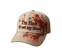 Cappelli di Halloween, berretto sanguinoso, non è il mio sangue, berretto da baseball, regolabile, cappello divertente da donna, unisex, berretto unisex (DE/NL/SE/PL, alfanumerico, taglia unica