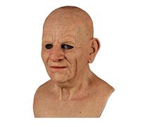 Cappelli di Halloween Old Man, 17,7 x 12,6 pollici, maschera in lattice per Halloween, traspirante, Creepy Wrinkle Costumes Lifesize Elderly Maschera Completi atossici e leggeri per feste, Halloween