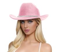 Cappelli di Lana da Uomo e da Donna Cappello a Cilindro da Cowboy Western con Tre Strass