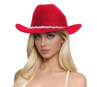 Cappelli di Lana da Uomo e da Donna Cappello a Cilindro da Cowboy Western con Tre Strass