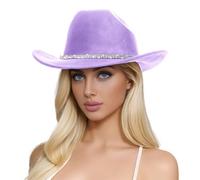 Cappelli di Lana da Uomo e da Donna Cappello a Cilindro da Cowboy Western con Tre Strass
