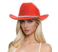 Cappelli di Lana da Uomo e da Donna Cappello a Cilindro da Cowboy Western con Tre Strass#G