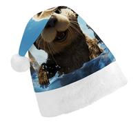 Cappelli di Natale, Bella Lontra Mare Stampa Cappelli di Natale, Cappelli di Natale Invernali, Uomini E Donne Cappelli di Babbo Natale