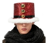 Cappelli di Natale, copricapo da Babbo Natale con lanugine bianca e 3 campane, cappello a tesa larga, per donne e uomini, famiglia, Capodanno, riunioni, cosplay