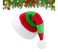 Cappelli di Natale - Copricapo in Peluche Rosso e Verde - Cappello Festivo Confortevole Extra Spesso - Per Adulti Uomini Donne Servizio Fotografico Inverno Canti Natalizi Ufficio Capodanno Scuola
