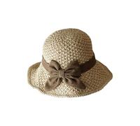 Cappelli Di Paglia Da Sole Per Donna - Copricapo Pieghevole a Tesa Larga | Cappello A Secchiello In Paglia, Fatto A Mano, Con Decorativo - Ideale per le vacanze estive, i viaggi, gli appuntamenti roma