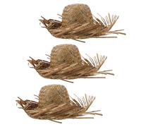 Cappelli di paglia da spiaggia 3 pezzi: cappelli di paglia a larga per