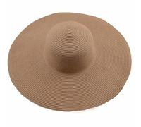 Cappelli di paglia per teste grandi, Cappello da sole in paglia retrò multicolore donna for l'estate(Khaki)