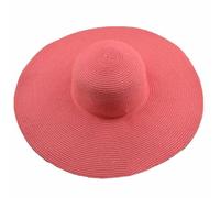 Cappelli di paglia per teste grandi, Cappello da sole in paglia retrò multicolore donna for l'estate(Red)