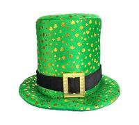 Cappelli di San Patrizio - Cappello a forma di leprechaun verde | Accessorio per costume di San Patrizio, cappello con simbolo di trifoglio per costume follettino, copricapo a tema irlandese per la S