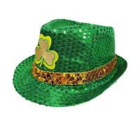 Cappelli di San Patrizio - Copricapo irlandese con paillettes, decorazioni per feste, cappello a cilindro con trifoglio dorato, per adulti, bambini, donne, uomini, vacanze, festival, feste