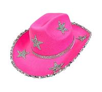 Cappelli di strass per le donne, cappello da cowgirl occidentale,Cappello di stella di feltro per le donne - Cappello di cappello leggero per celebrazione, danza