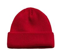 Cappelli duri da uomo e da donna, tinta unita, carini, spessi, lavorati a maglia, elasticizzati, caldi, invernali, un berretto da baseball, Rosso, Taglia unica