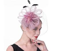 Cappelli eleganti Accessori Fascinatori Fascia for capelli da donna Tea Party Fermaglio for capelli Fiore da sposa Maglia velo Fascinator Copricapo (Color : Pink, Size : Einheitsgre)