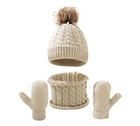 Cappelli Eleganti Caldi Bambini Pom Pom Cappello con Pile Lavorato A Maglia Berretto Invernale E Scaldacollo per Bambini Bambin Invernale con PON PON Morbido Ed Elastico per 0-14 Anni Ragazza Ragazzo