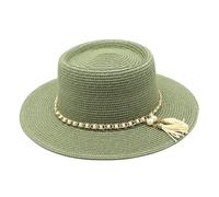 Cappelli estivi da donna in paglia per le vacanze, Sombreros, spiaggia, Panama, Jazz, Esercito En8, 6 7/8 / 7 1/8