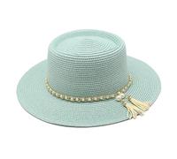 Cappelli estivi da donna in paglia per le vacanze, Sombreros, spiaggia, Panama, Jazz, Menta En8, 6 7/8 / 7 1/8