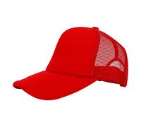 Cappelli estivi da donna per esterni in tinta unita con piastra di luce ricamata, per uomini e donne, cappello da camionista, cappello a rete, visiera estiva, Rosso, M