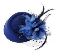 Cappelli Fascinator per Donne Ragazze Cappello Vintage Fiore Tea Party Velo da Cocktail Fascinator da Donna con Clip Fascia Nera Blu per la Festa