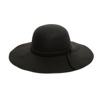 Cappelli Fedora a bombetta a tesa larga Cappelli in feltro da donna con fiocco in nastro Cappello a cloche floppy da donna Cappello a cilindro formale da festa Cappello Donna Invernale(Black)