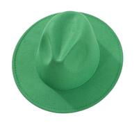 Cappelli Fedora Classici A Tinta Unita Cappello Unisex Elegante in Feltro A Tesa Larga Hat Fedora Vintage per Matrimonio, Chiesa, Accessorio Cosplay(Green)