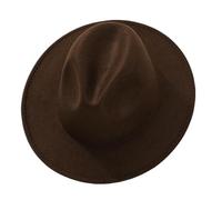 Cappelli Fedora Classici A Tinta Unita Cappello Unisex Elegante in Feltro A Tesa Larga Hat Fedora Vintage per Matrimonio, Chiesa, Accessorio Cosplay(Dark Brown)