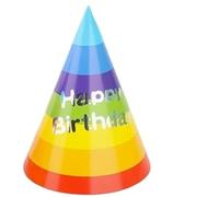 Cappelli for feste di compleanno arcobaleno da 10 pezzi Per Le Celebrazioni | Cappelli di carta a cono colorati for la decorazione di feste for adulti(ColorA)