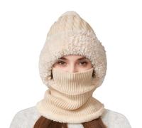 Cappelli in maglia per le donne - Berretto con cappuccio 3D per il viso termico | berretto resistente al freddo lavorato a maglia, per l'inverno, viaggi giornalieri, sci, attività indoor, viaggi
