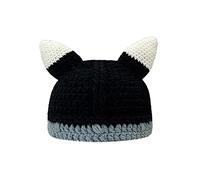 Cappelli invernali caldi per Halloween per tutti i giorni con corna da diavolo mostri orecchie design copricapo per adulti adolescenti bambini berretti a maglia paraorecchie cappelli invernali con
