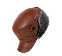 Cappelli Invernali da Baseball in Pelle, da Esterno, Antivento Morbidi, in Peluche, Caldi con Visiera Protezione per Le Orecchie Cappello da Sci,Marrone,L