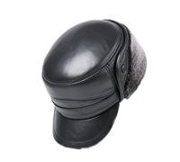 Cappelli Invernali da Baseball in Pelle, da Esterno, Antivento Morbidi, in Peluche, Caldi con Visiera Protezione per Le Orecchie Cappello da Sci,Dark Gray,XL