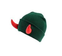 Cappelli invernali da uomo con corna da diavolo cappello da uomo lavorato a maglia berretto con corna da donna hip hop daemon corna cappello per inverno caldo sci all'aperto cappelli con uomo, Verde,