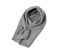 Cappelli invernali da uomo, passamontagna, cappelli lavorati a maglia con coulisse, caldi cappelli con cappuccio, sciarpa, berretto, collo a tinta unita, pullover lavorato a maglia(GRAY)