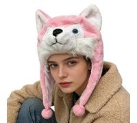 Cappelli invernali per bambini, in cartone animato, morbido e caldo, con cinghie per orecchie | cappelli divertenti per bambini, per feste di compleanno anno nuovo ufficio casa va
