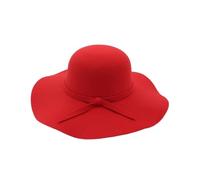 Cappelli invernali per le donne cappello a secchiello morbido vintage a tesa larga in pile feltro bombetta floppy cloche cappello grande cappello da donna, Rosso, M