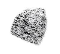 Cappelli invernali sfocati lavorati a maglia spessi cappelli caldi per le donne uomini all'aperto sci a maglia cappello da trekking a tesa, bianco, Taglia unica