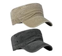 Cappelli Militari A Sommità Piatta In 2 Pezzi, Forma Classica A Sommità Piatta, Design In Stile Militare, Alla Moda E Versatile, Adatti Per L'Uso All'Aperto E Quotidiano
