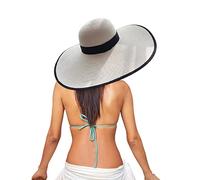 Cappelli originali per uomo donna estate cappello largo pieghevole cappello da sole floppy roll up Sun Cap 50+ cappelli da tetto, bianco, Taglia unica