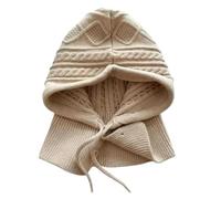 Cappelli passamontagna lavorati a maglia for donne, berretti con cappuccio, cappelli invernali caldi da esterno, cappelli con coulisse, berretti da ciclismo(Beige)