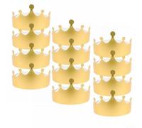 Cappelli per feste di compleanno, 12 corone di carta dorata, per bambini e adulti, corona festiva da principe principessa, per costumi, accessori per addio al nubilato, celebrazioni, 19,5 cm