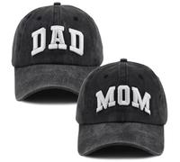 Cappelli per papà e mamma per uomini e donne, ricamati 3D regolabili in cotone lavato, per festa del papà, festa della mamma, compleanno, cappellini da baseball