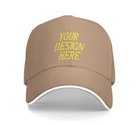 Cappelli personalizzati Progettare il proprio Personalizzare Nome Testo Logo Immagine Foto Cappelli per Uomo Baseball Cap, color sabbia, Taglia unica