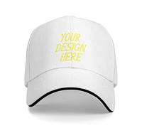 Cappelli personalizzati Progettare il proprio Personalizzare Nome Testo Logo Immagine Foto Cappelli per Uomo Baseball Cap, bianco, Taglia unica