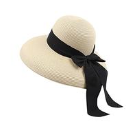 Cappelli pieghevoli da donna estivi con fiocco da spiaggia cappelli alla moda cappelli da baseball cappelli carino abiti per giovani donne, Beige, Taglia unica