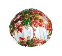 Cappelli riutilizzabili stampati Candy dell'uomo di pan di zenzero, copricapo di doppio strato per la stazione termale ed il salone, grande involucro dei capelli