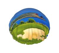 Cappelli riutilizzabili stampati della doccia del campo da golf, copricapo di doppio strato per la stazione termale ed il salone, grande involucro dei capelli