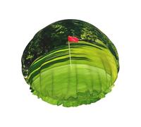 Cappelli riutilizzabili stampati della doccia del prato del campo da golf, copricapo di doppio strato per la stazione termale ed il salone, grande involucro dei capelli