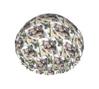 Cappelli riutilizzabili stampati dell'orso koala, copricapo di doppio strato per la stazione termale ed il salone, grande involucro dei capelli