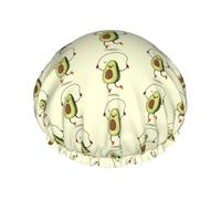 Cappelli riutilizzabili stampati di salto della corda dell'avocado, copricapo di doppio strato per la stazione termale ed il salone, grande involucro dei capelli
