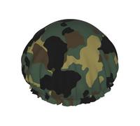 Cappelli riutilizzabili stampati modello della doccia del camuffamento, copricapo di doppio strato per la stazione termale ed il salone, grande involucro dei capelli